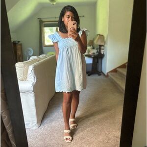 Pale blue Juliet Dunn baby doll dress (Size 1)